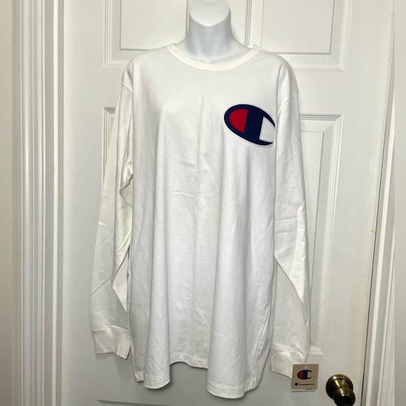 Champion White Long Sleeve Heritage Tee. Sz XL. NWT - Picture 1 of 4